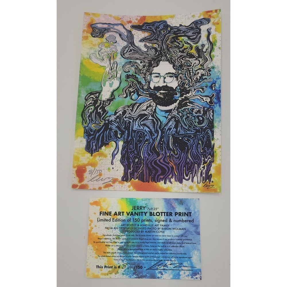 "Jerry" by artist Levy Blotter‎ Art fine Art perforated Blotter print with COA